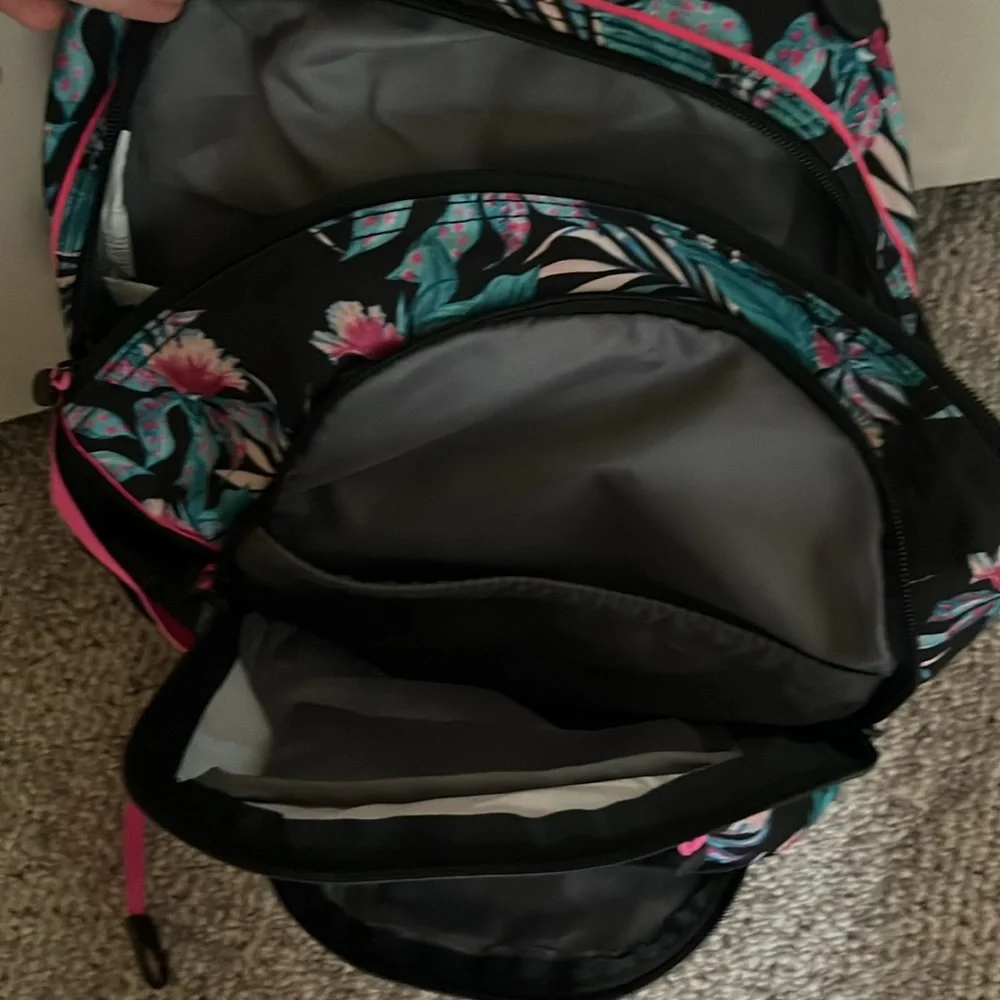 Bright Floral Backpack - Girls / Boys / Kids - 3 large compartments
